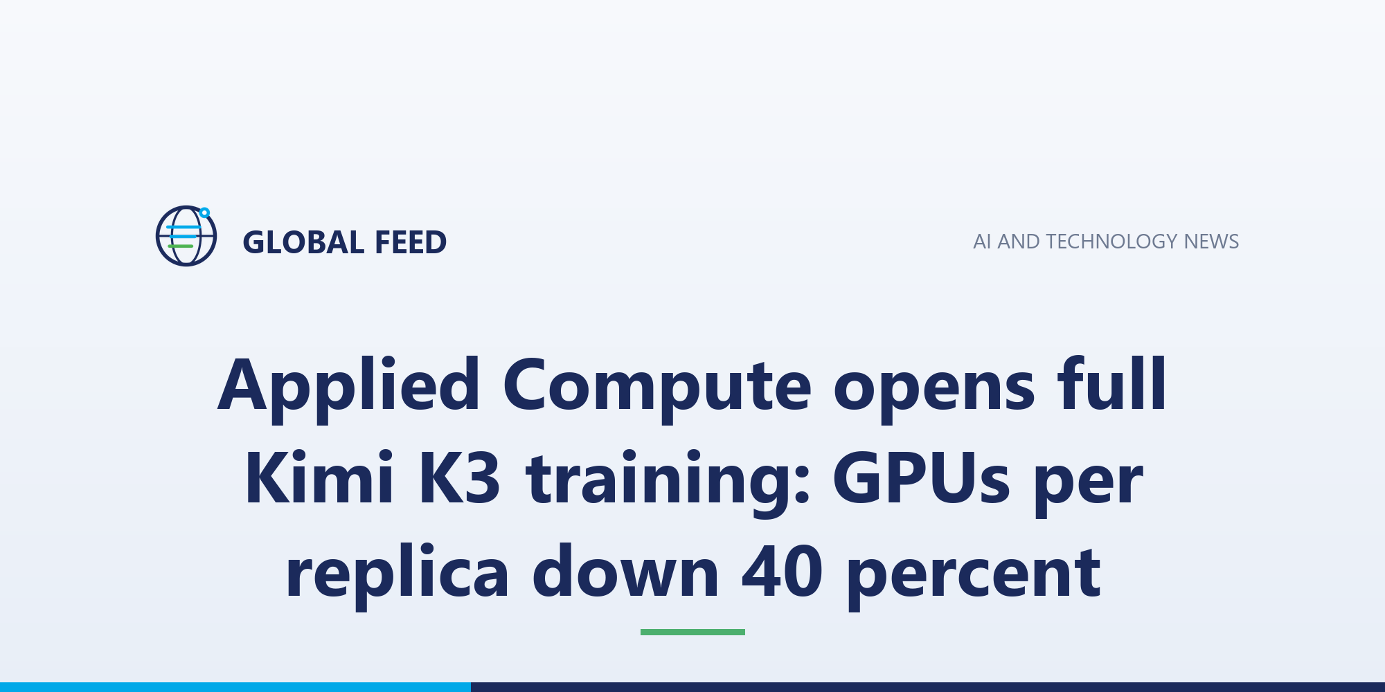 Applied Compute opens full Kimi K3 training: GPUs per replica down 40 percent