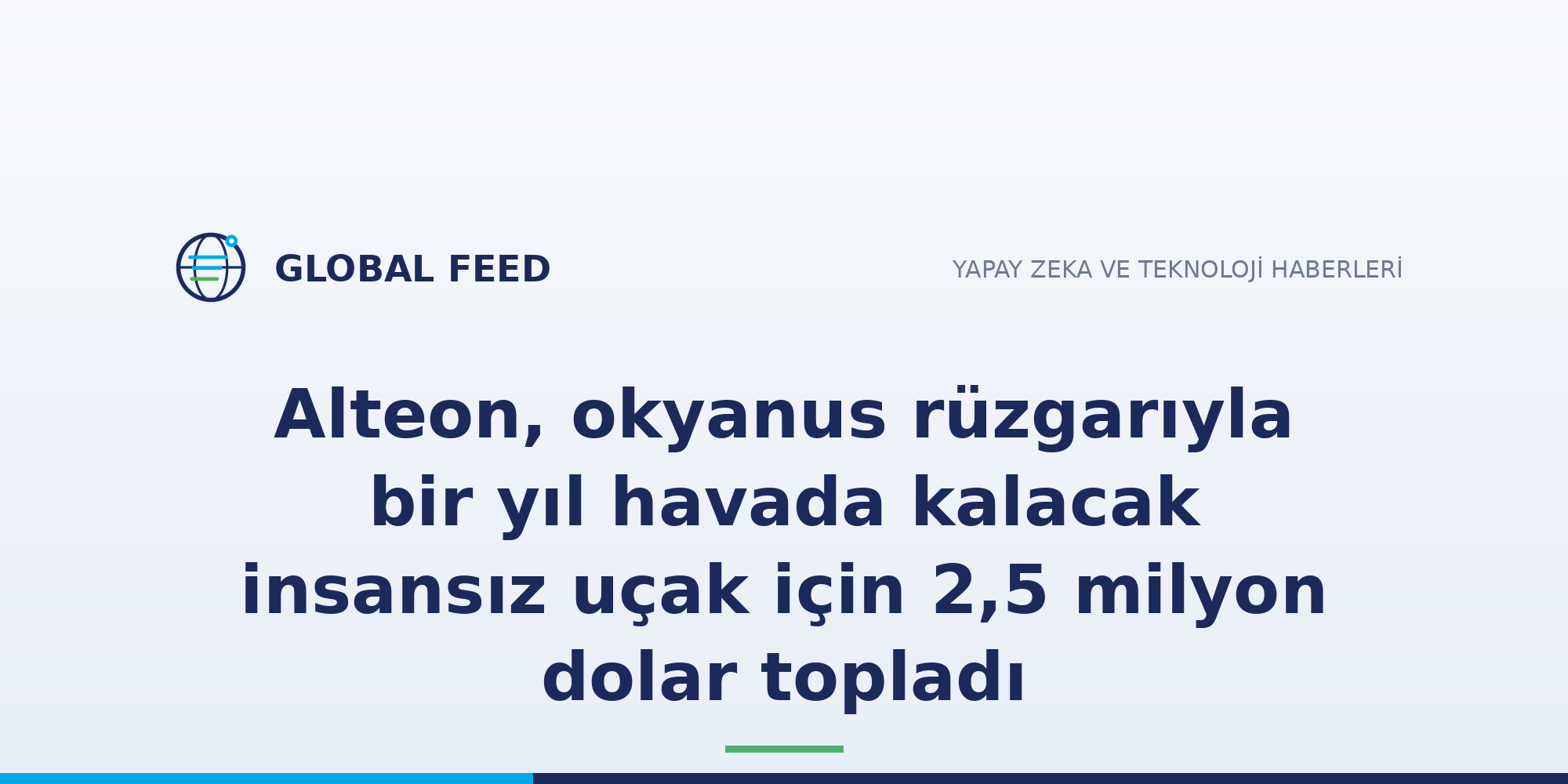 Alteon, okyanus rüzgarıyla bir yıl havada kalacak insansız uçak için 2,5 milyon dolar topladı